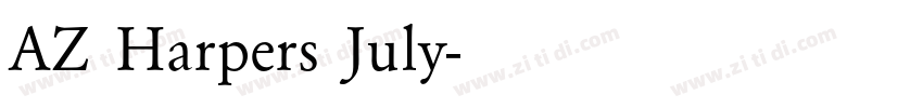 AZ Harpers July字体转换